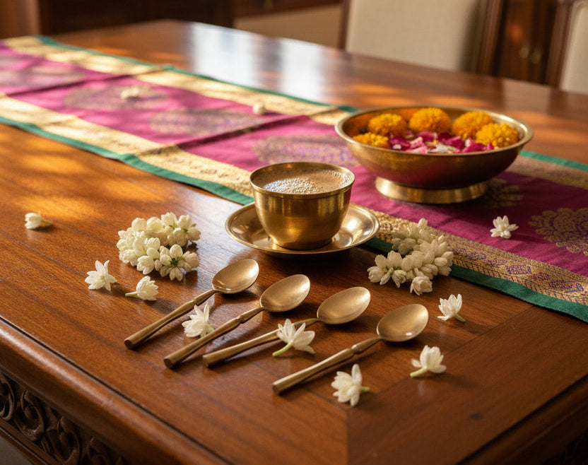 Brass Tea and Coffee Spoon Set | Set of 4