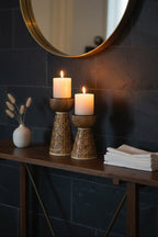 Cane Wood Candle Stands| Set of 2 